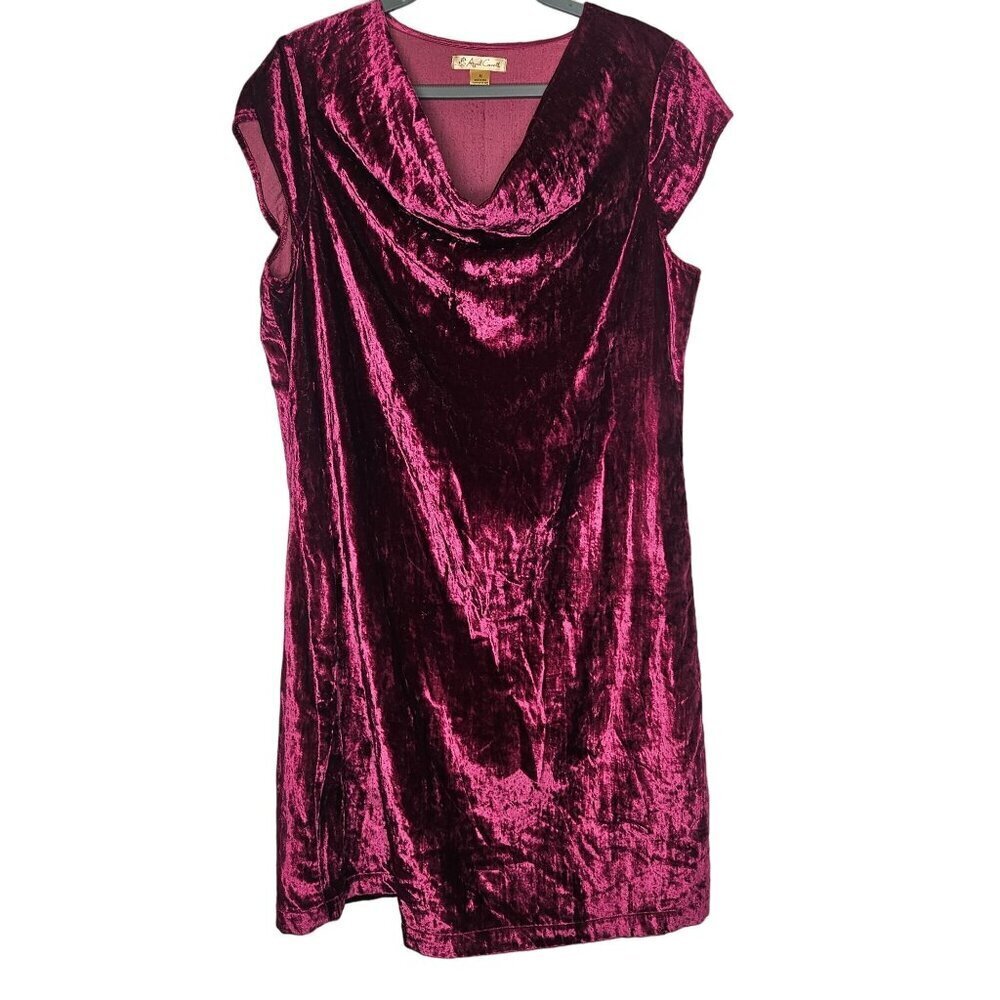 April Cornell Velvet Velour Sleeveless Magenta Dress M Boho Cowl‎ Neck Holiday